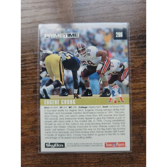 Eugene Chung 1992 Skybox Primetime no. 296 - Rookie - NFL - Fresh Pull - Picture 2 of 2